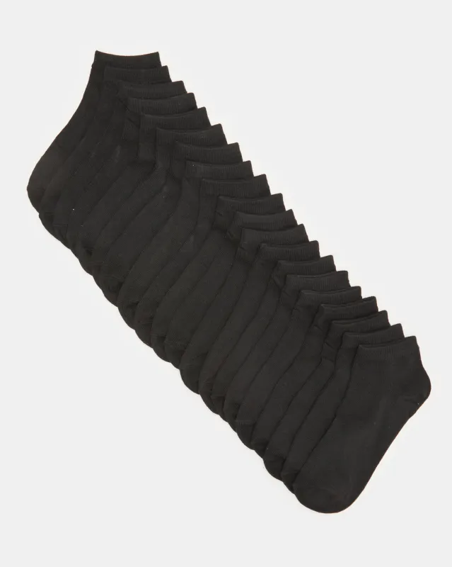 Women Black Basic Ankle Box Socks (10 Pairs) sold by Redtag