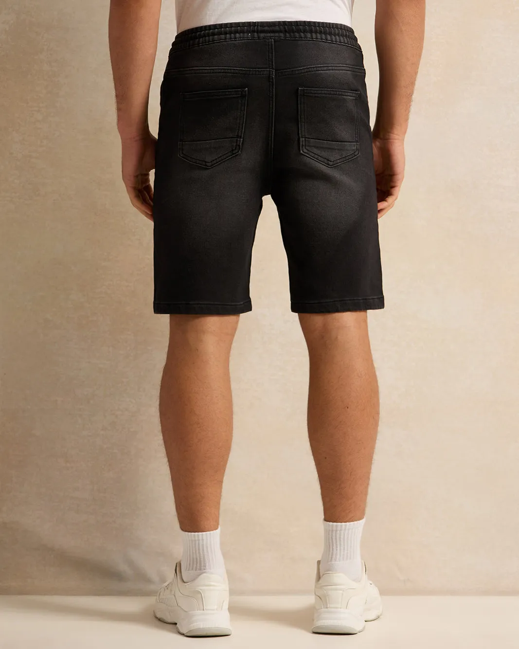 Men Black Denim Shorts sold by Redtag product image thumbnail 3