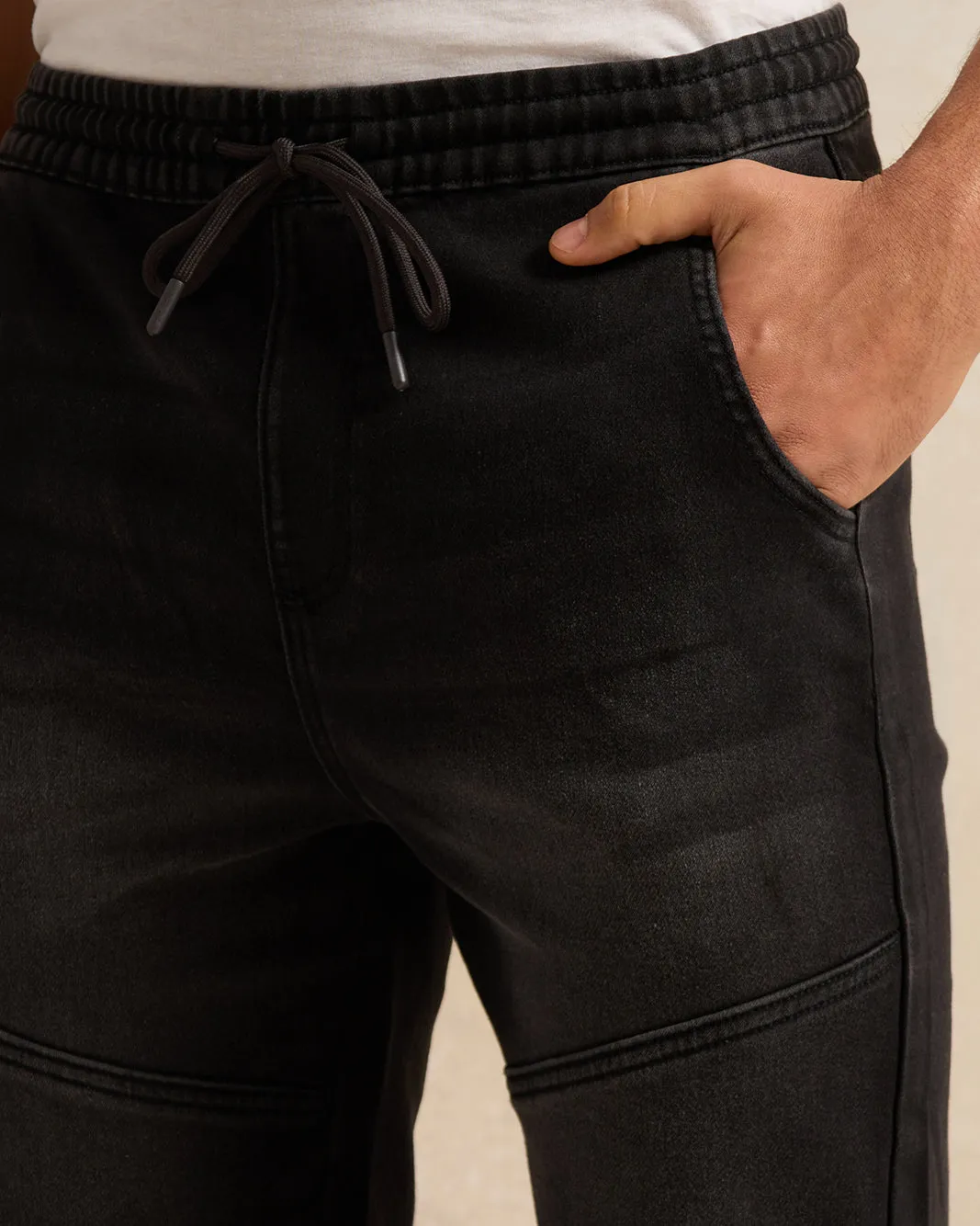 Men Black Denim Shorts sold by Redtag product image thumbnail 4