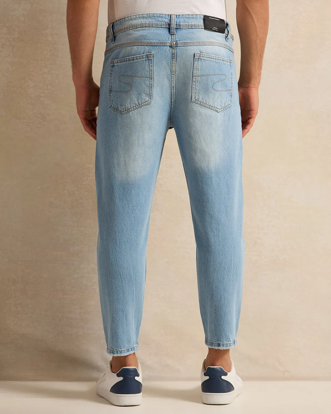 Men Blue Straight Fit Denim Jeans sold by Redtag product image thumbnail 3