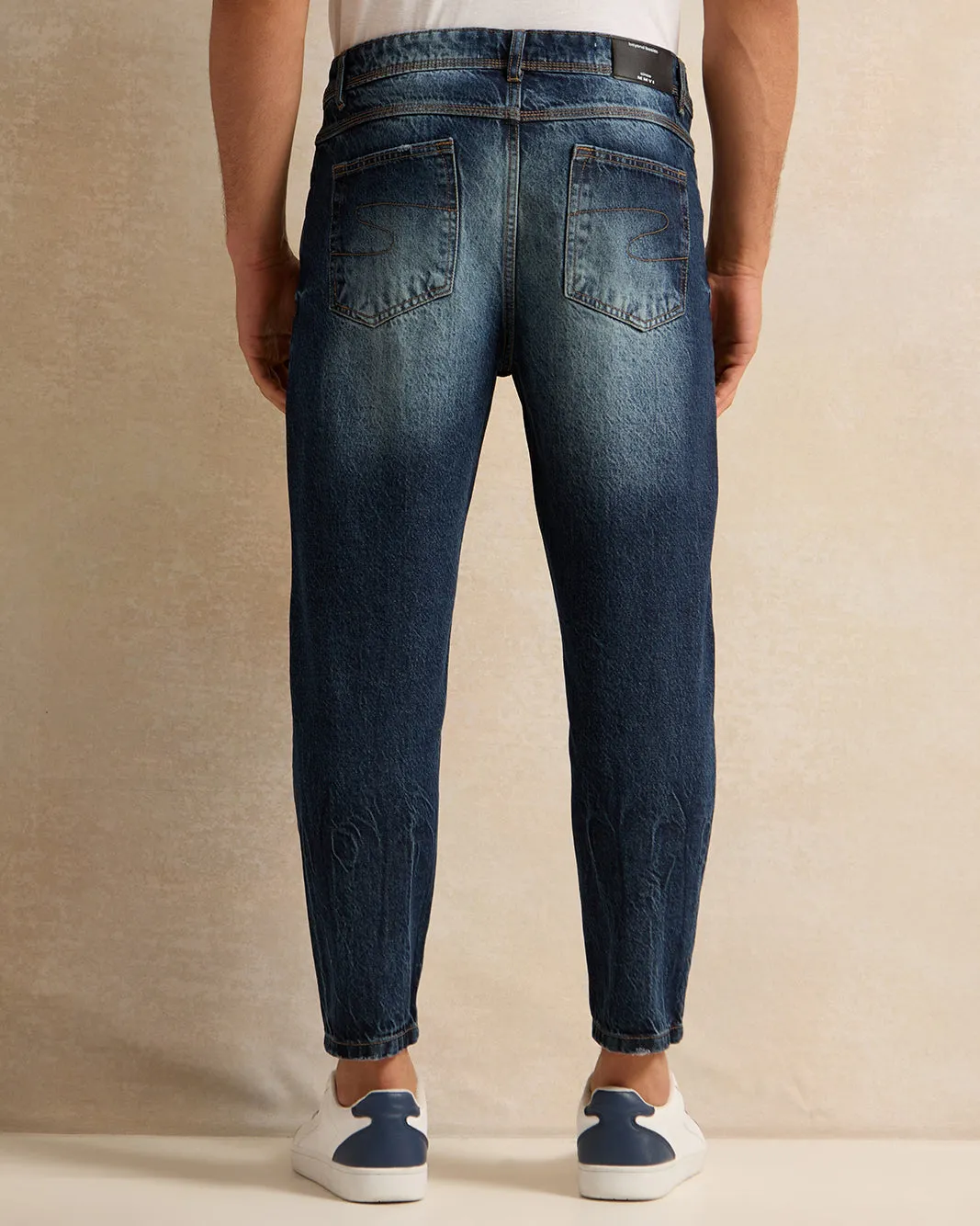 Men Blue Straight Fit Denim Jeans sold by Redtag product image thumbnail 3