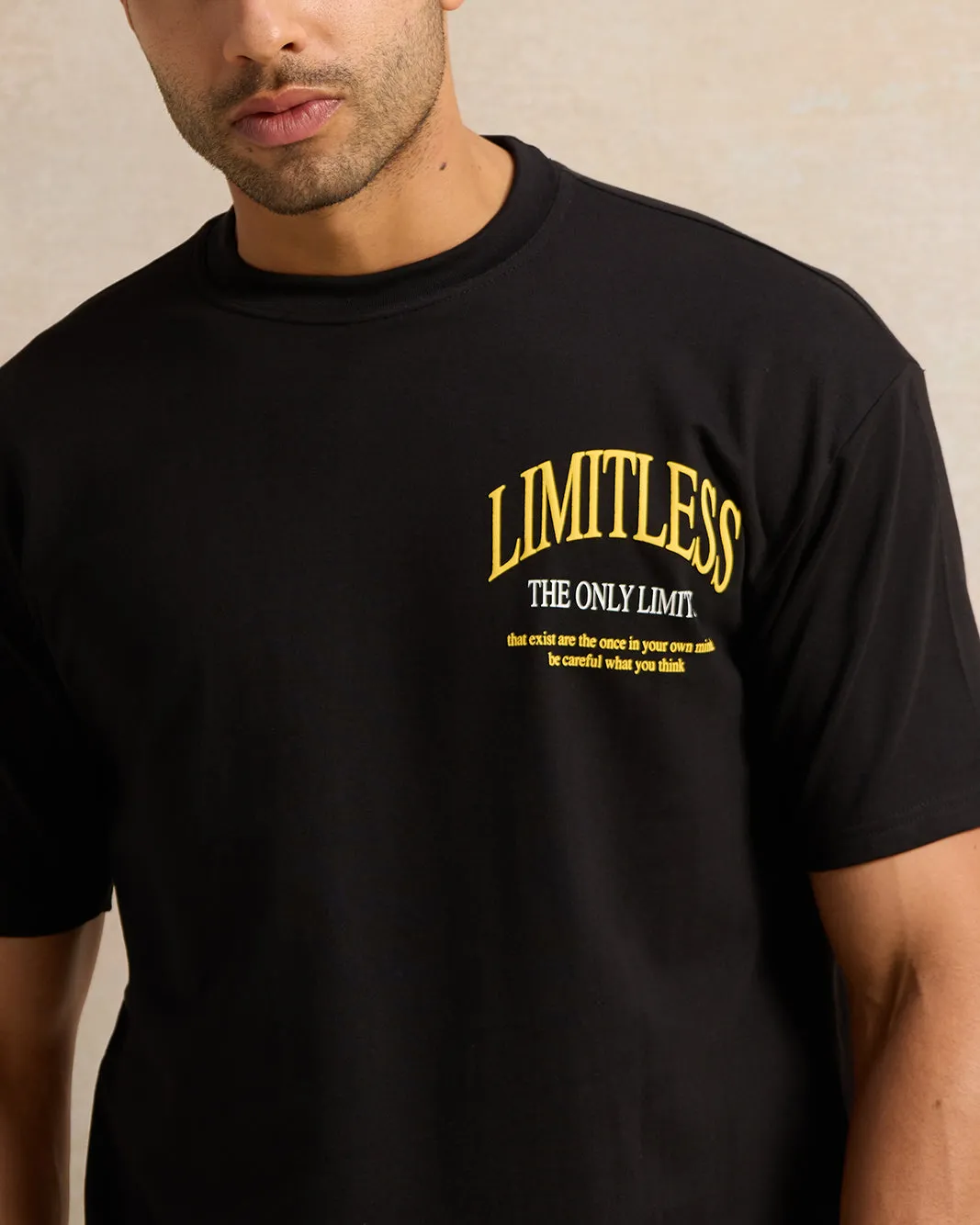 Men Black Printed T-Shirt sold by Redtag product image thumbnail 4