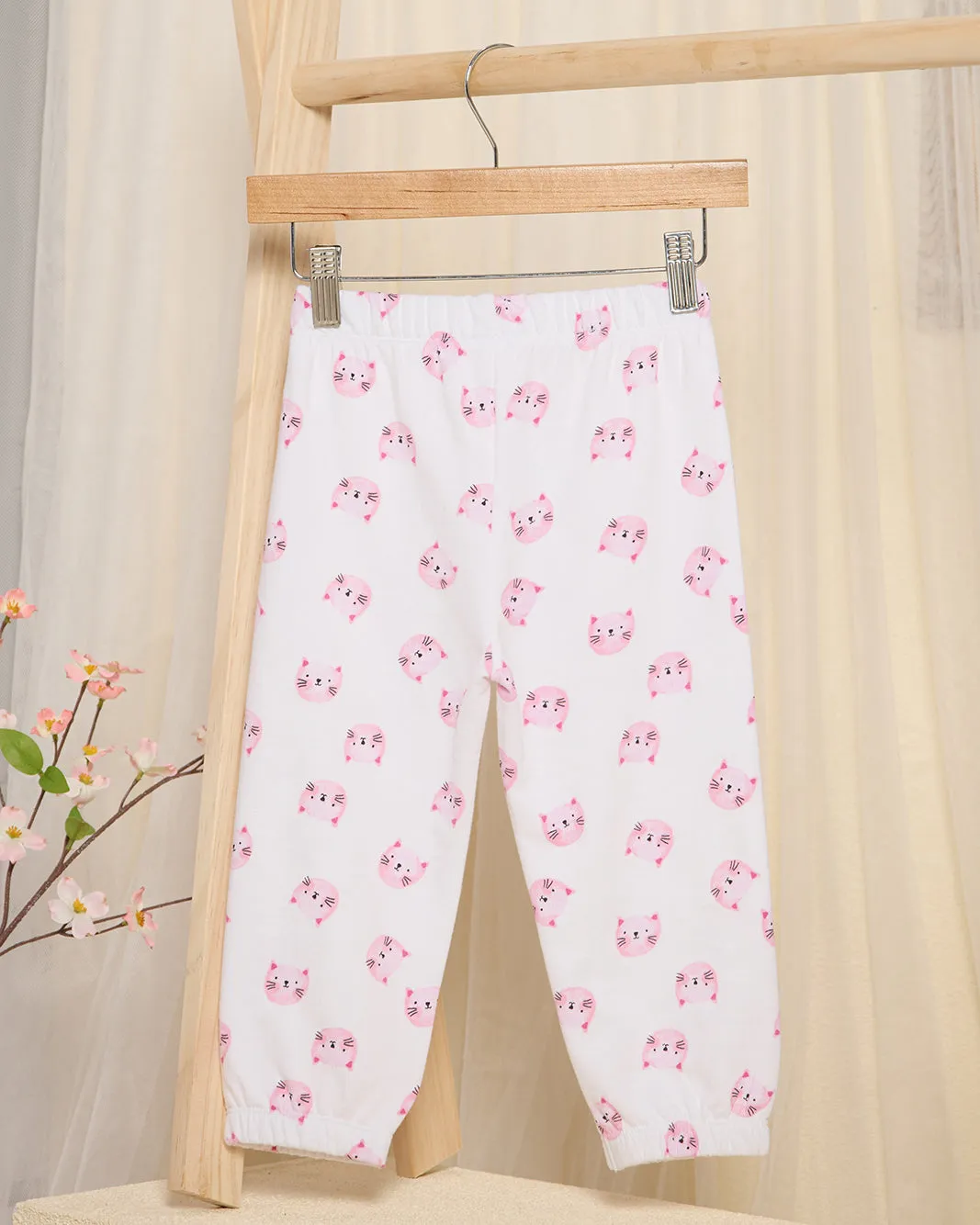 Infant Girls White Printed Joggers sold by Redtag product image thumbnail 4