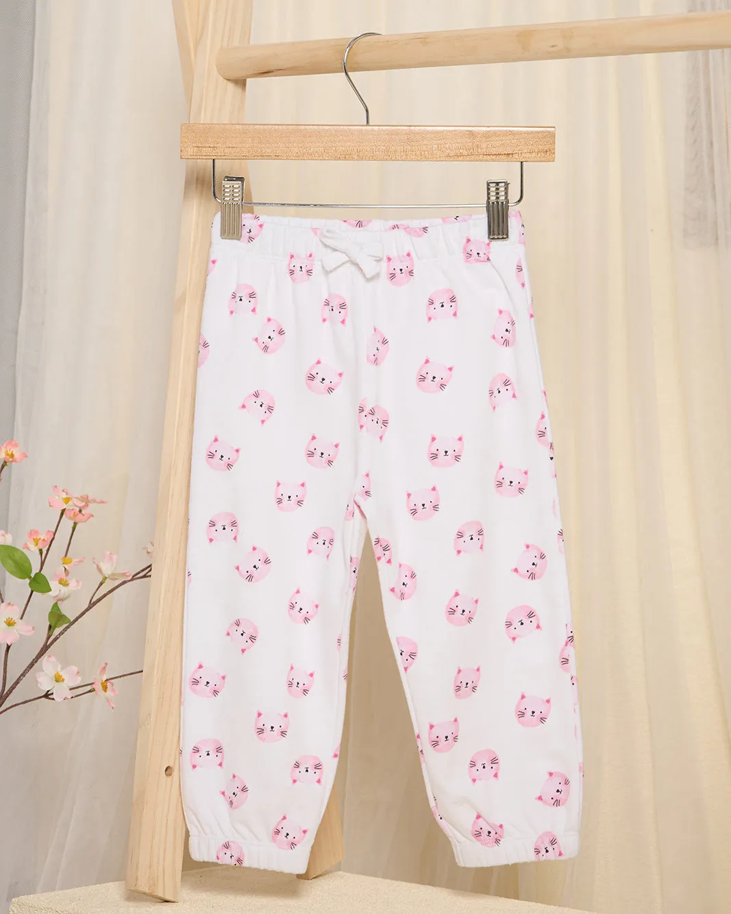 Infant Girls White Printed Joggers sold by Redtag
