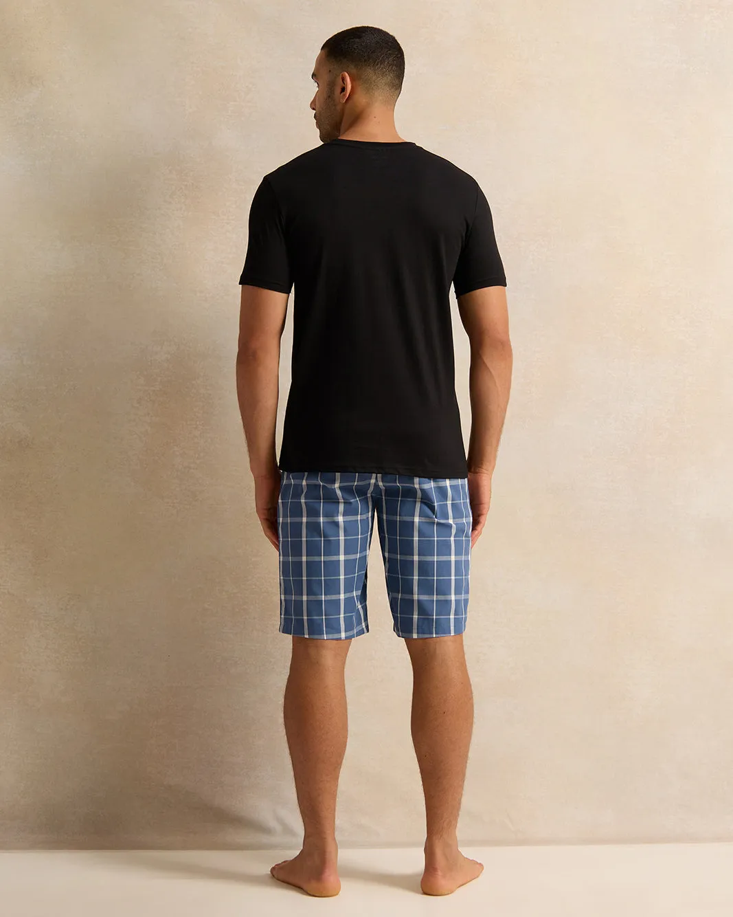 Men Black And Blue Checkered Pyjama Set (2 Piece) sold by Redtag product image thumbnail 4