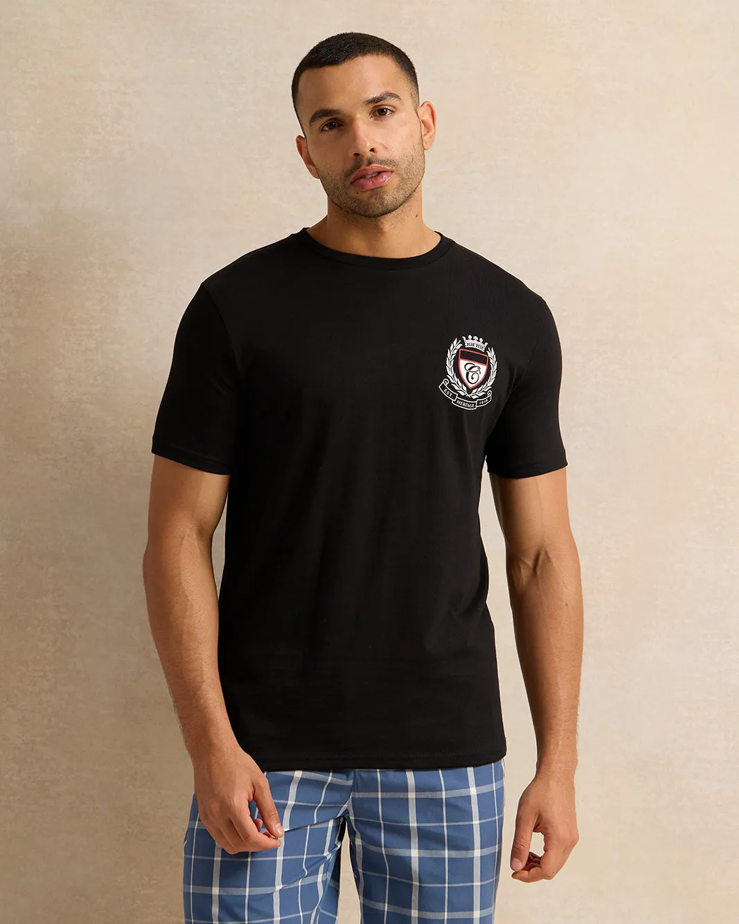 Men Black And Blue Checkered Pyjama Set (2 Piece) sold by Redtag product image thumbnail 2