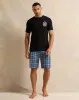 Men Black And Blue Checkered Pyjama Set (2 Piece) sold by Redtag