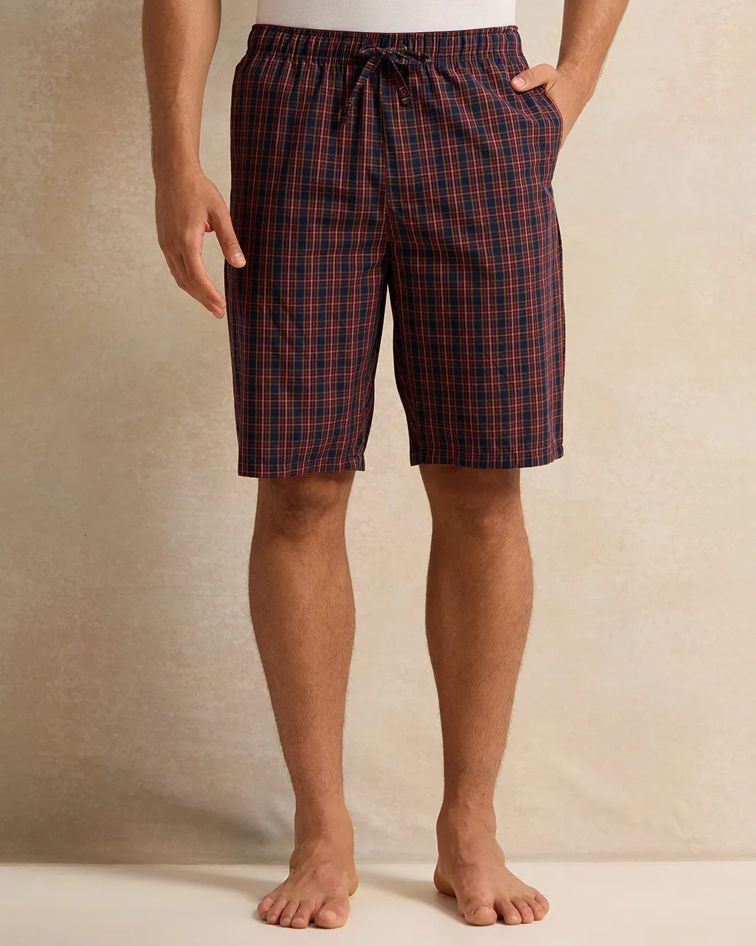 Men White And Burgundy Checkered Pyjama Set (2 Piece) sold by Redtag product image thumbnail 3