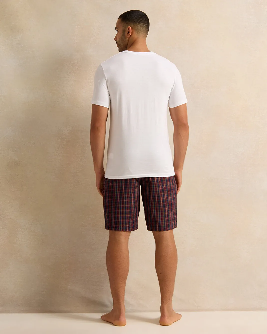 Men White And Burgundy Checkered Pyjama Set (2 Piece) sold by Redtag product image thumbnail 4