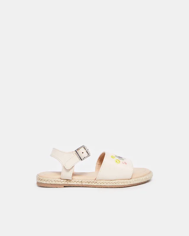 Girls Beige Embroidery Sandal sold by Redtag