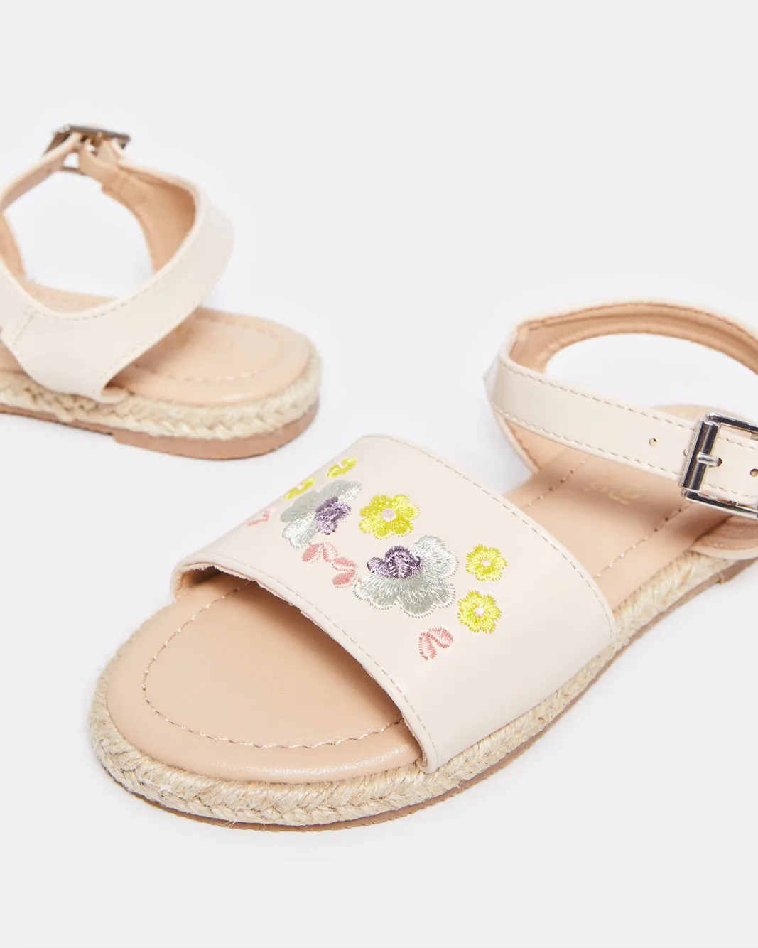 Girls Beige Embroidery Sandal sold by Redtag product image thumbnail 3