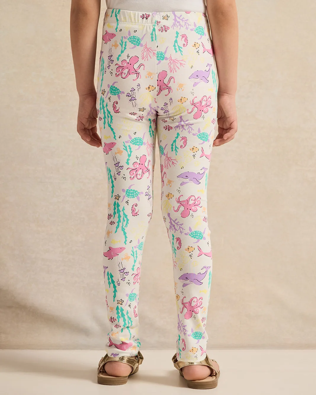 Girls Ivory Printed Leggings sold by Redtag product image thumbnail 3