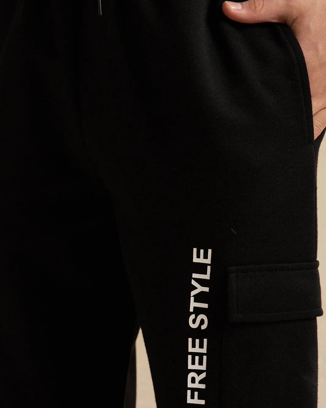 Senior Boys Black One Pocket Cargo Active Pants sold by Redtag product image thumbnail 4