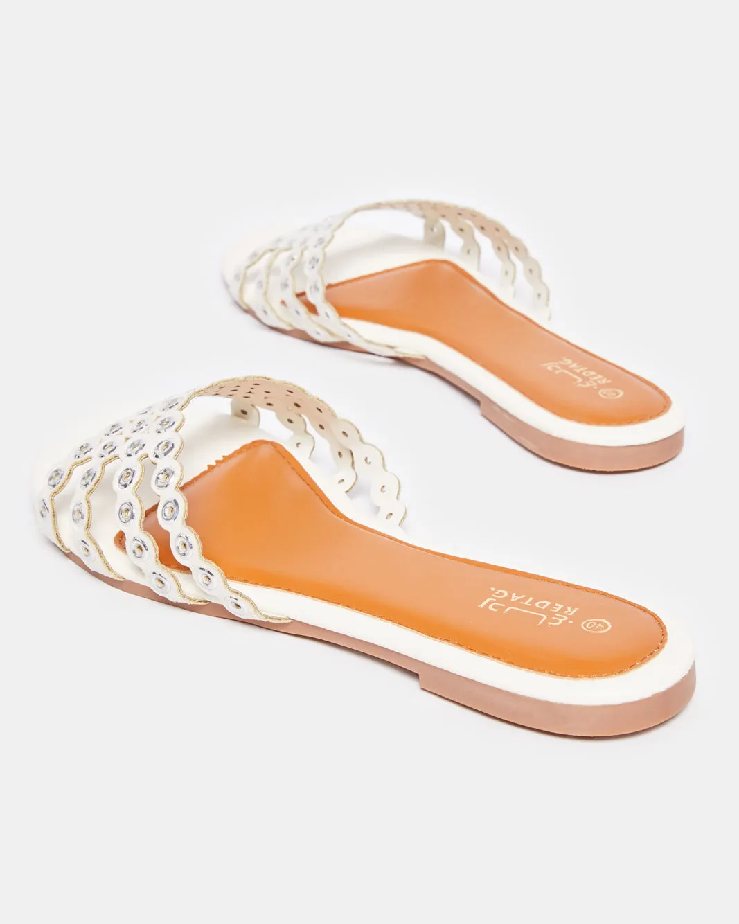 Women White Strappy Mule sold by Redtag product image thumbnail 4