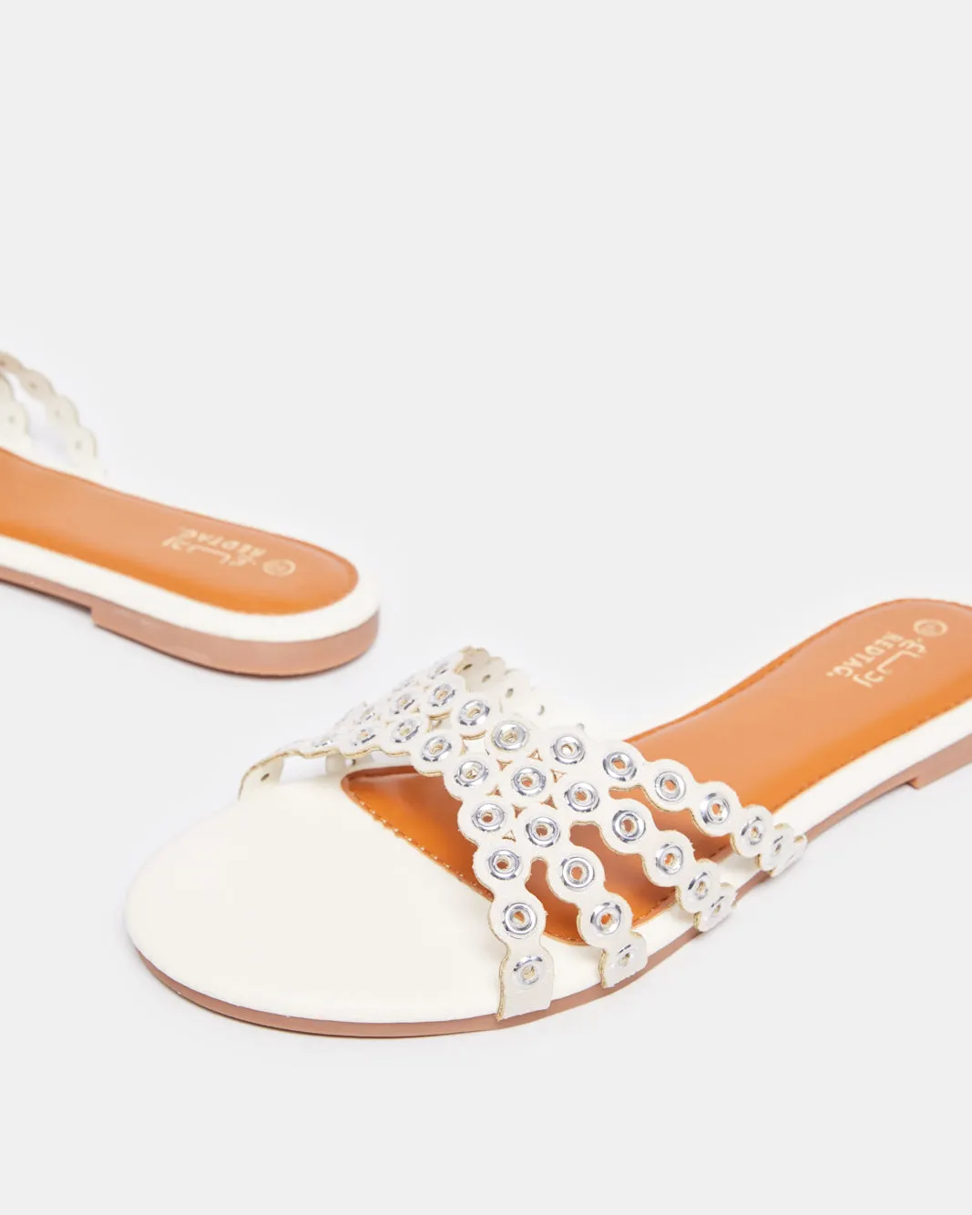 Women White Strappy Mule sold by Redtag product image thumbnail 3