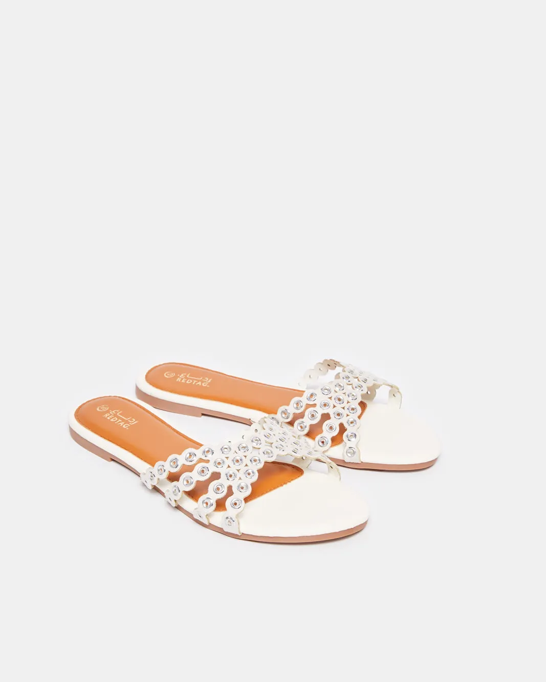 Women White Strappy Mule sold by Redtag product image thumbnail 2