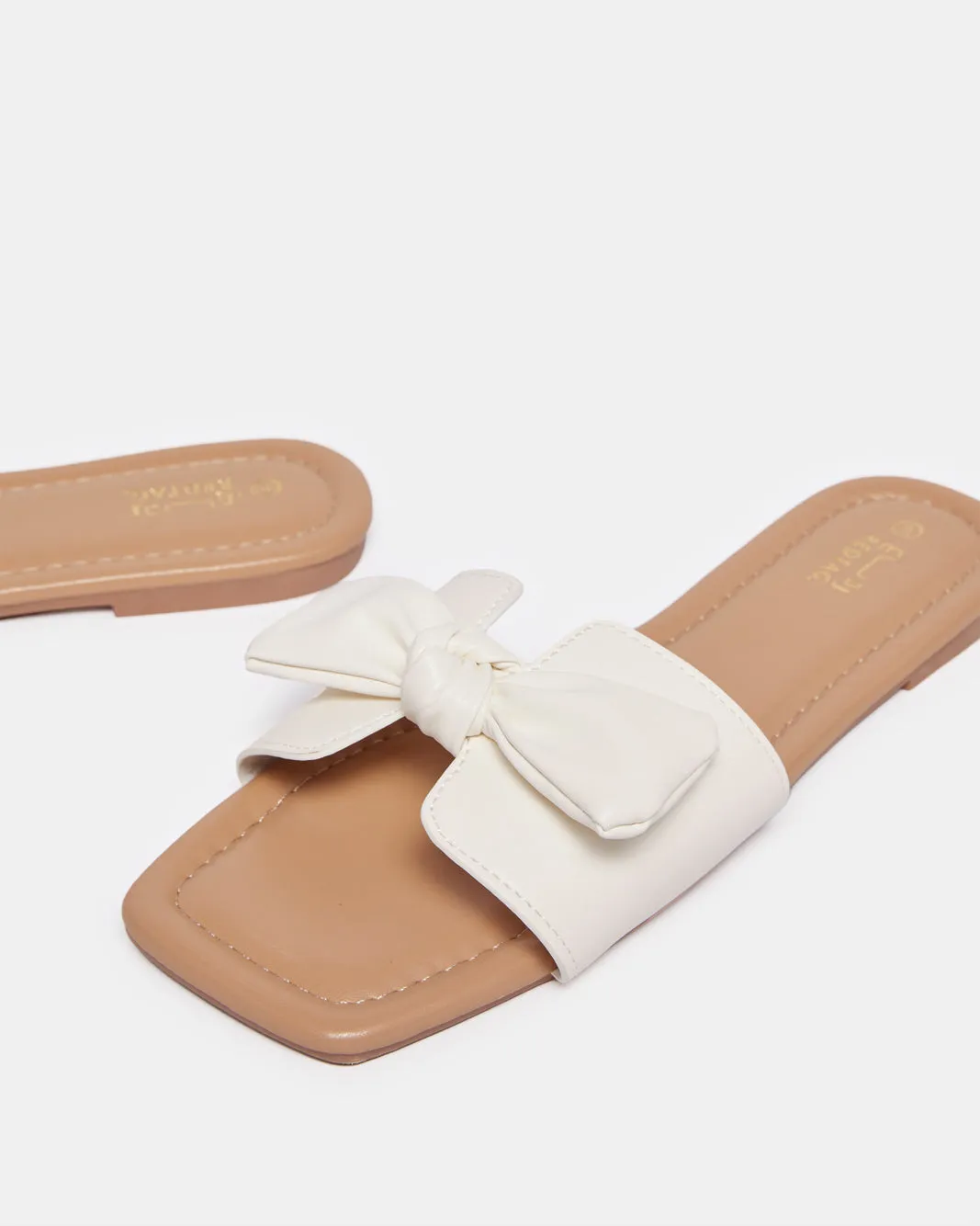 Women Beige Bow Trim Mule sold by Redtag product image thumbnail 3