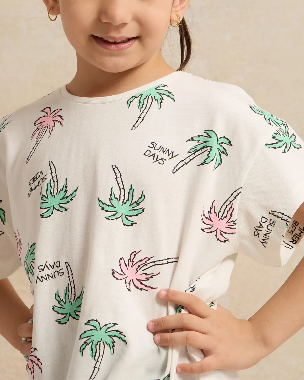 Girls White Printed T-Shirt sold by Redtag product image thumbnail 4