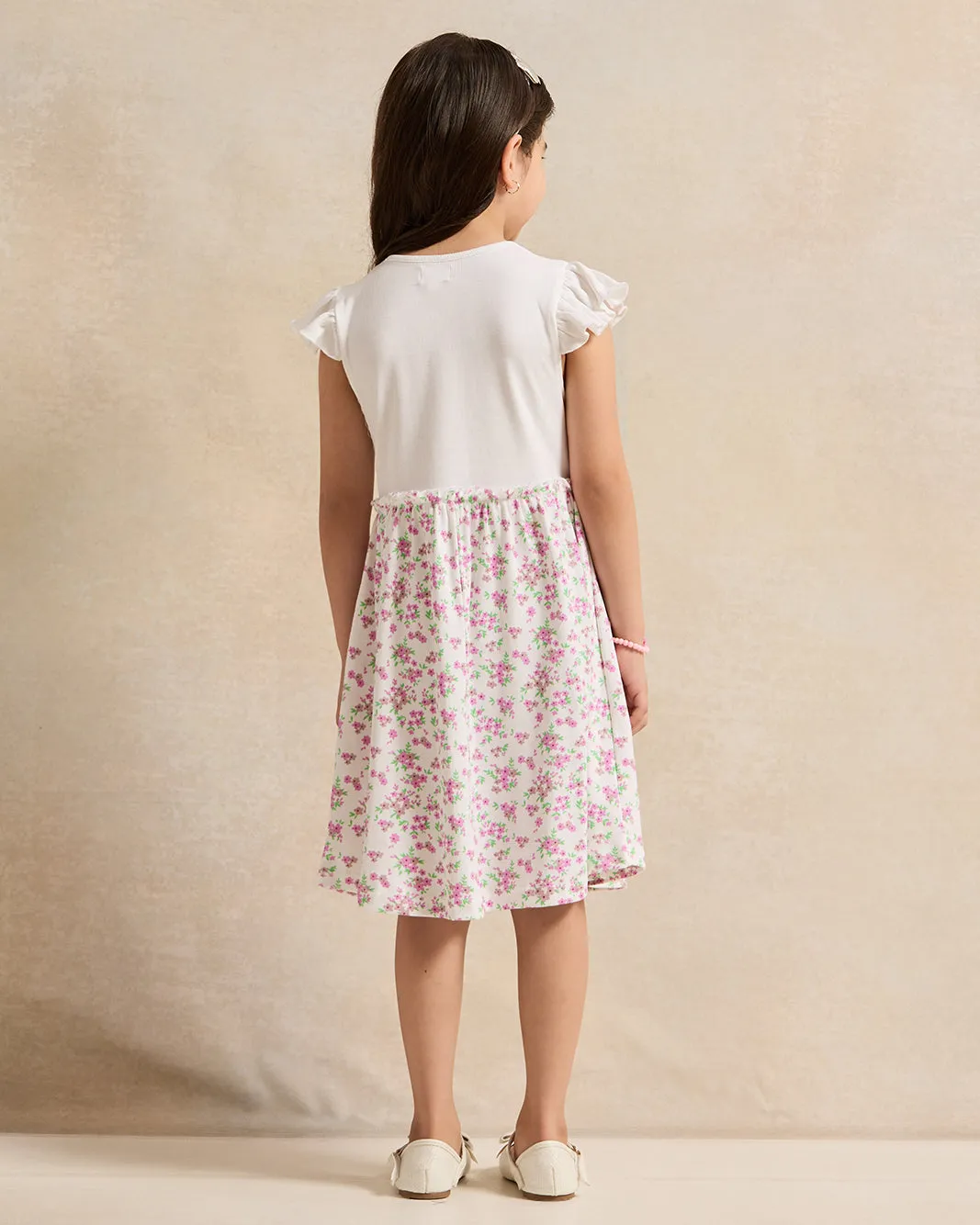 Girls Pink Allover Print Bottom Dress sold by Redtag product image thumbnail 3
