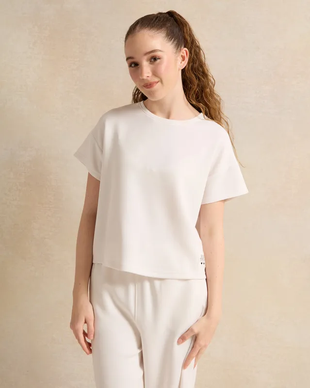 Senior Girls ivory Plain Top sold by Redtag