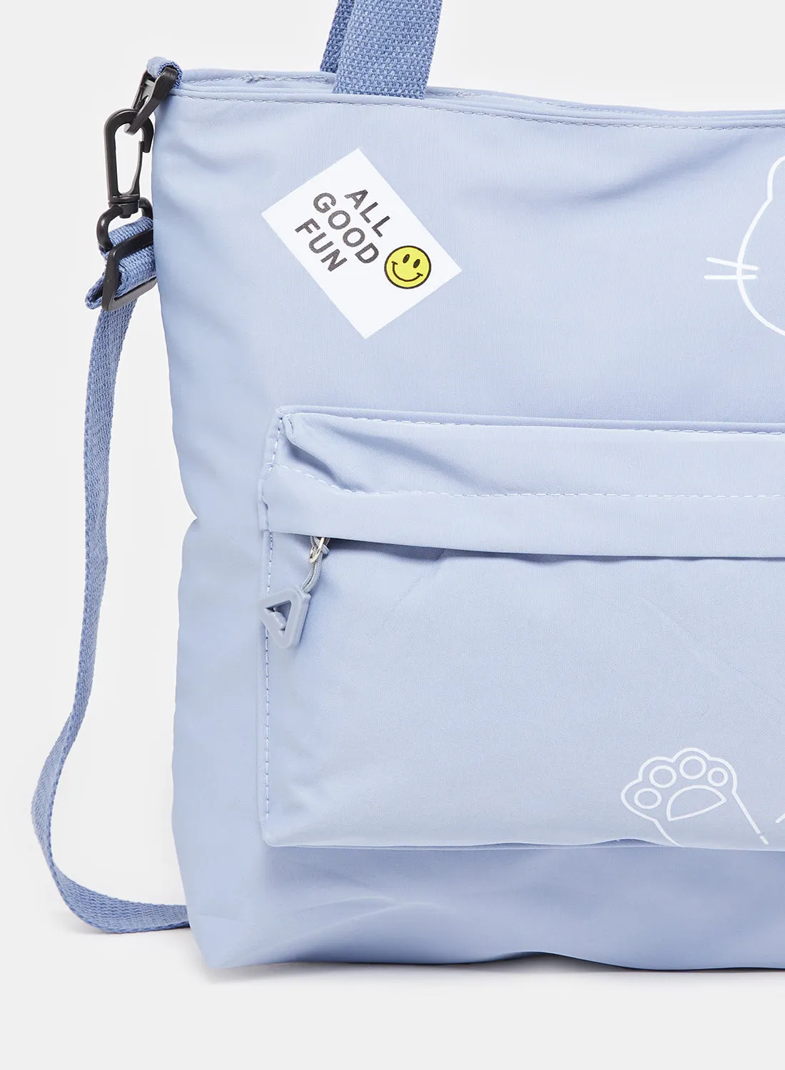 Girls Blue Printed Shopper Bag sold by Redtag product image thumbnail 3