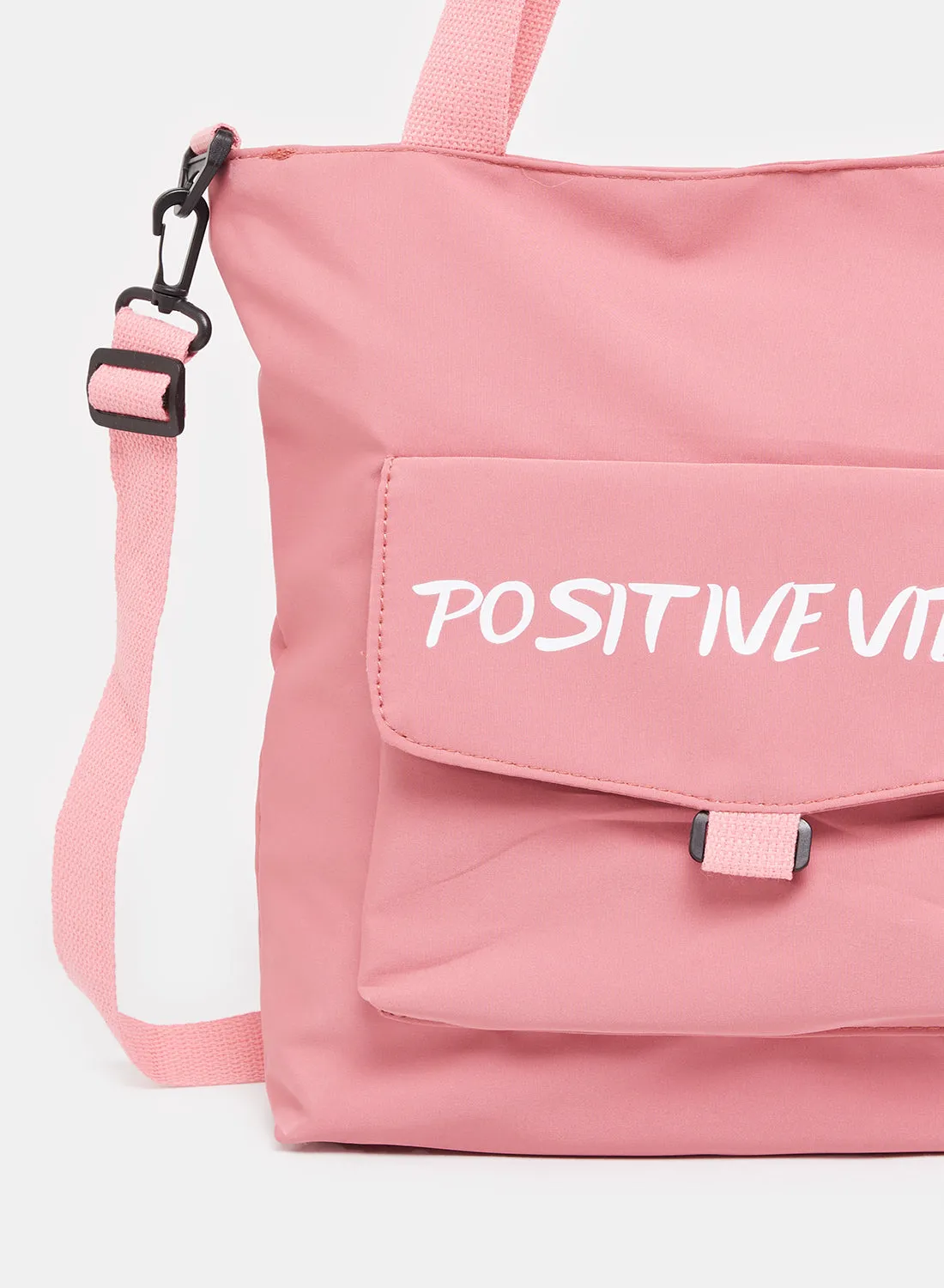 Girls Pink Printed Shopper Bag sold by Redtag product image thumbnail 3