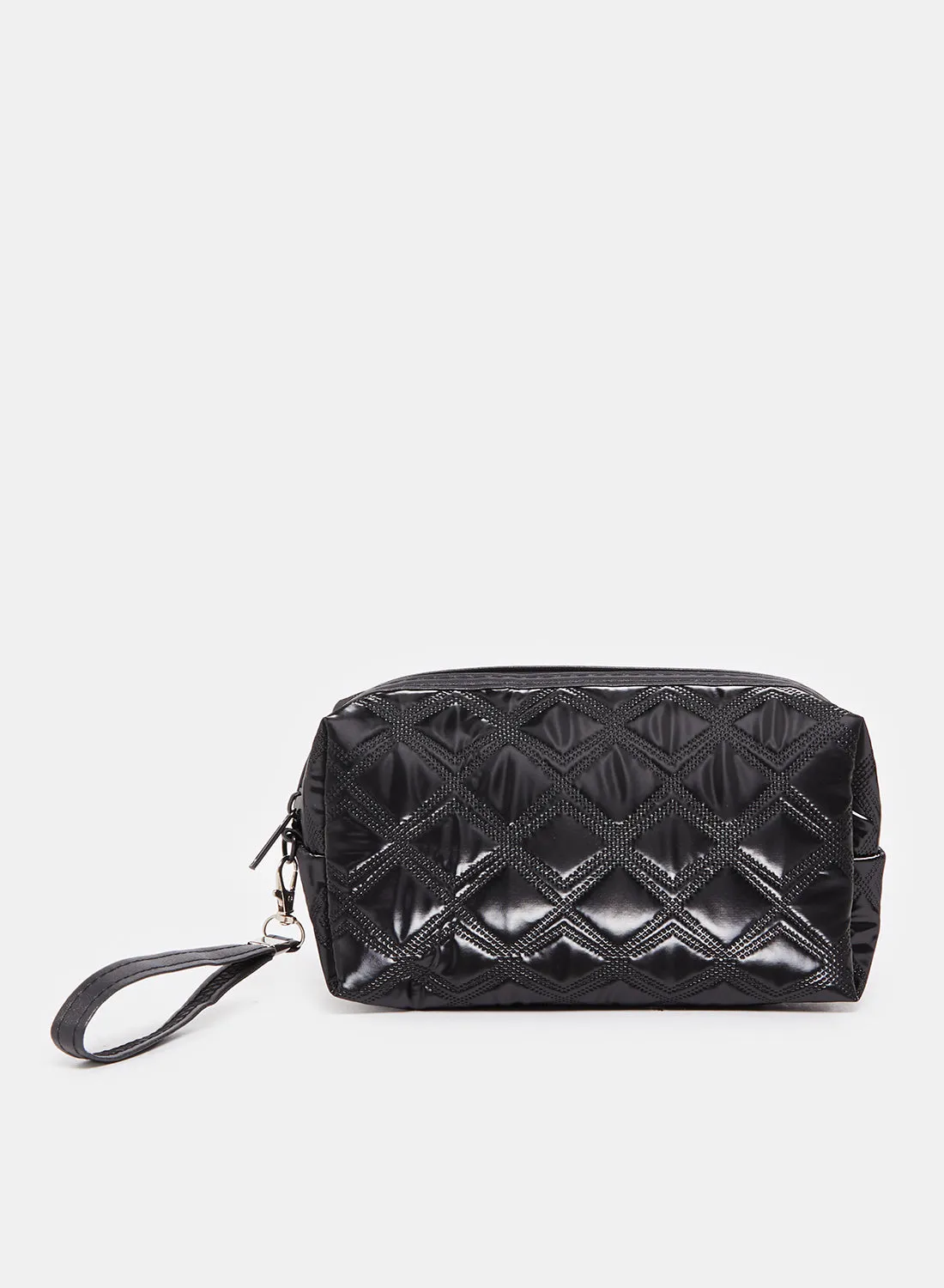 Women Black Quilted Pouch sold by Redtag