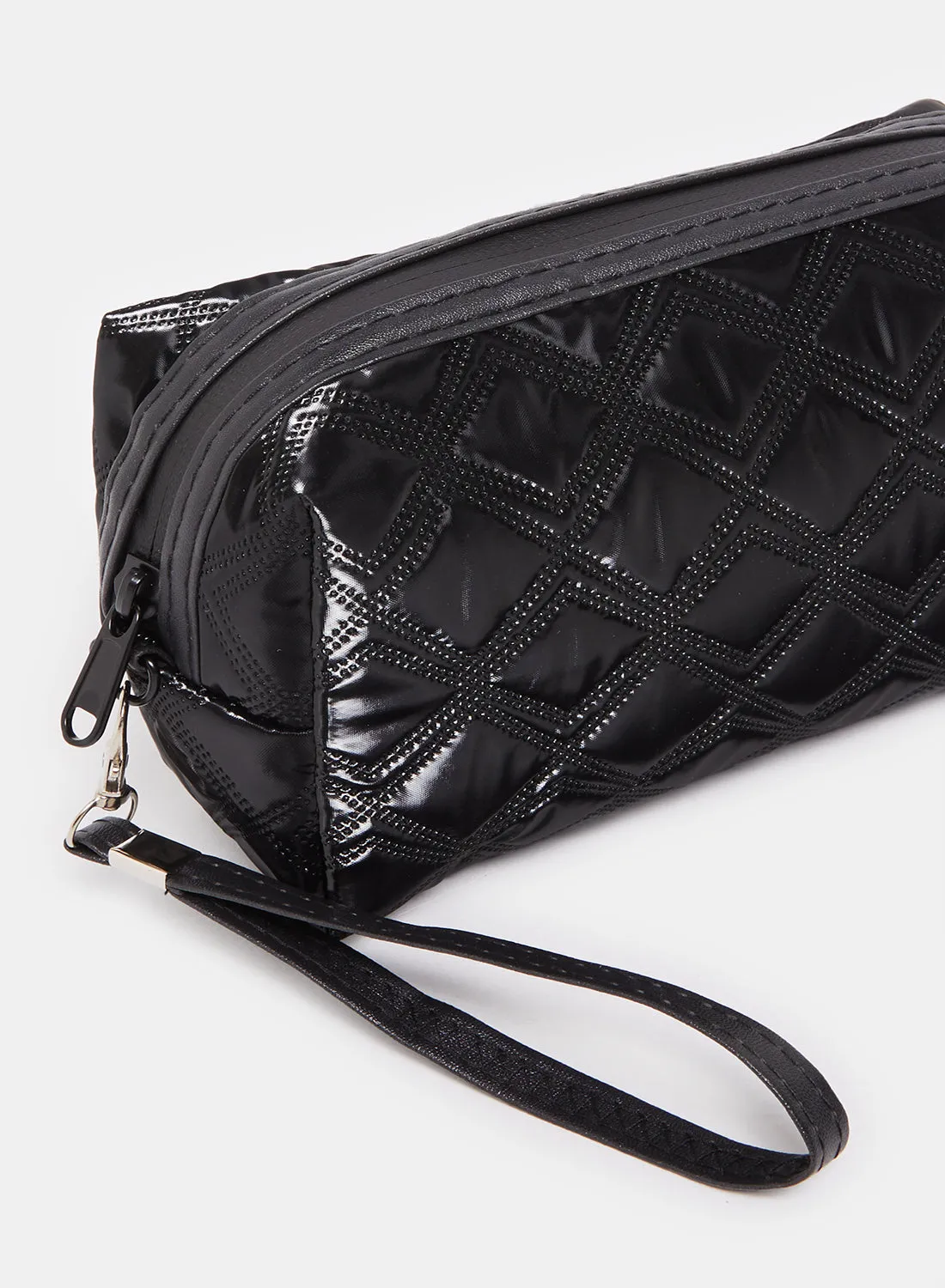 Women Black Quilted Pouch sold by Redtag product image thumbnail 3