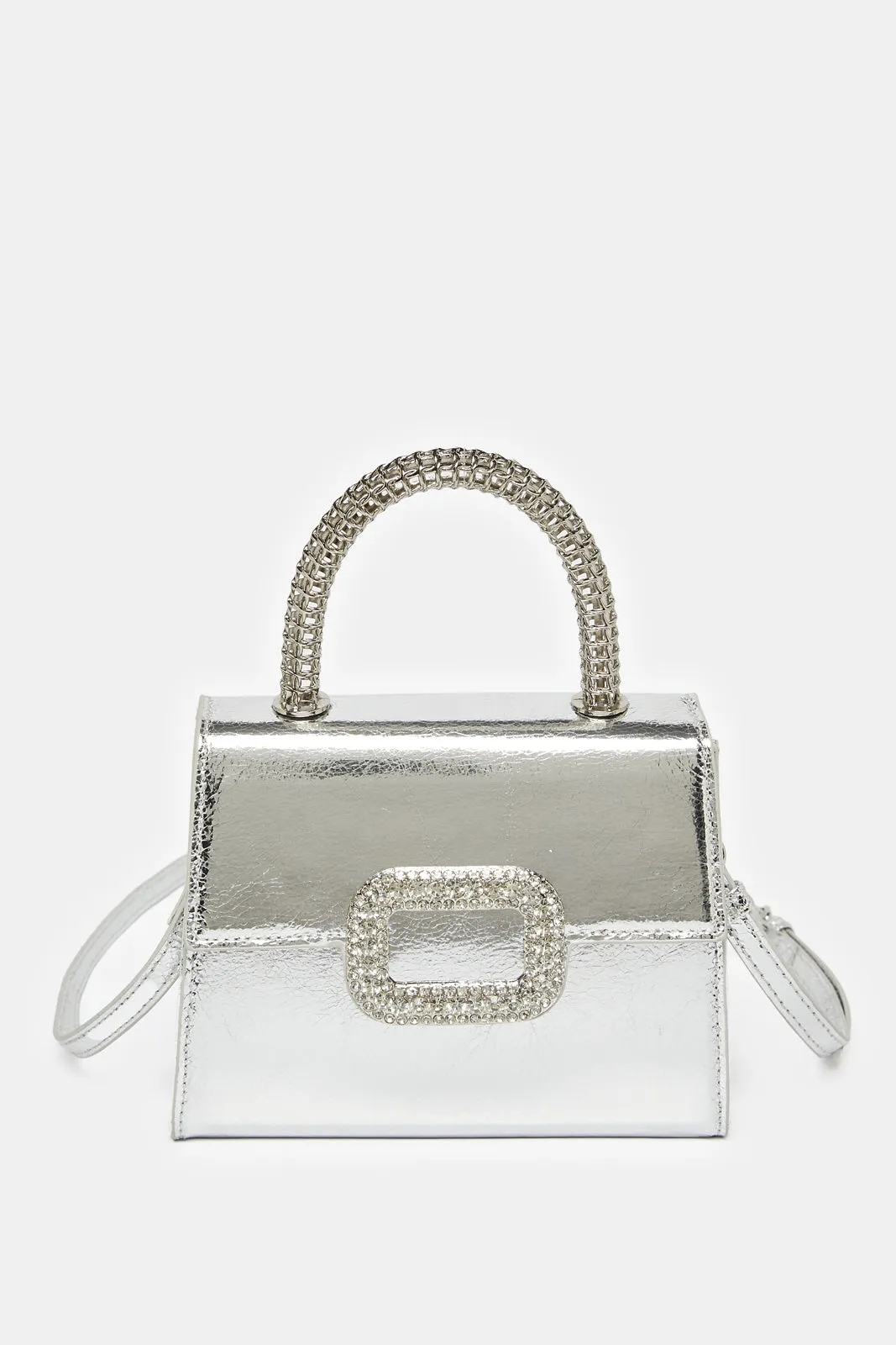 Women Silver Embellished Evening Bag sold by Redtag