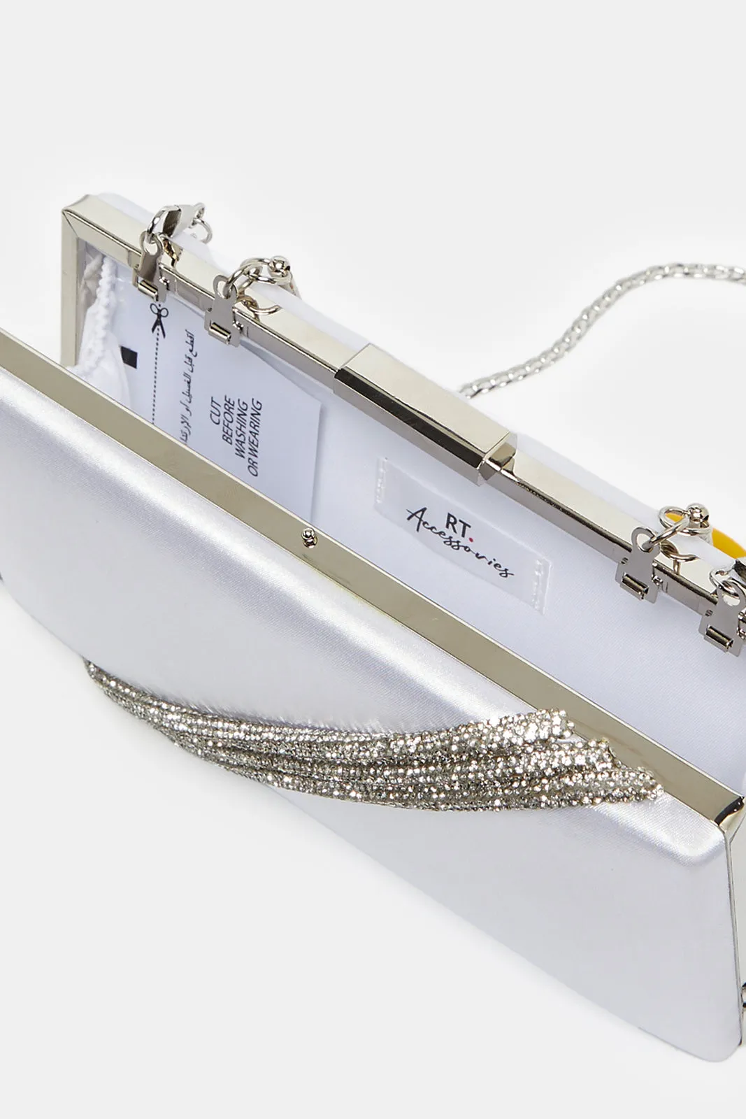 Women White Embellished Clutch Bag sold by Redtag product image thumbnail 4