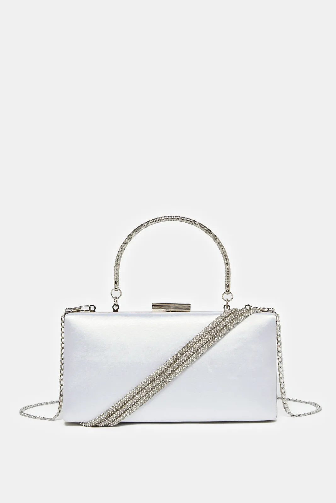 Women White Embellished Clutch Bag sold by Redtag