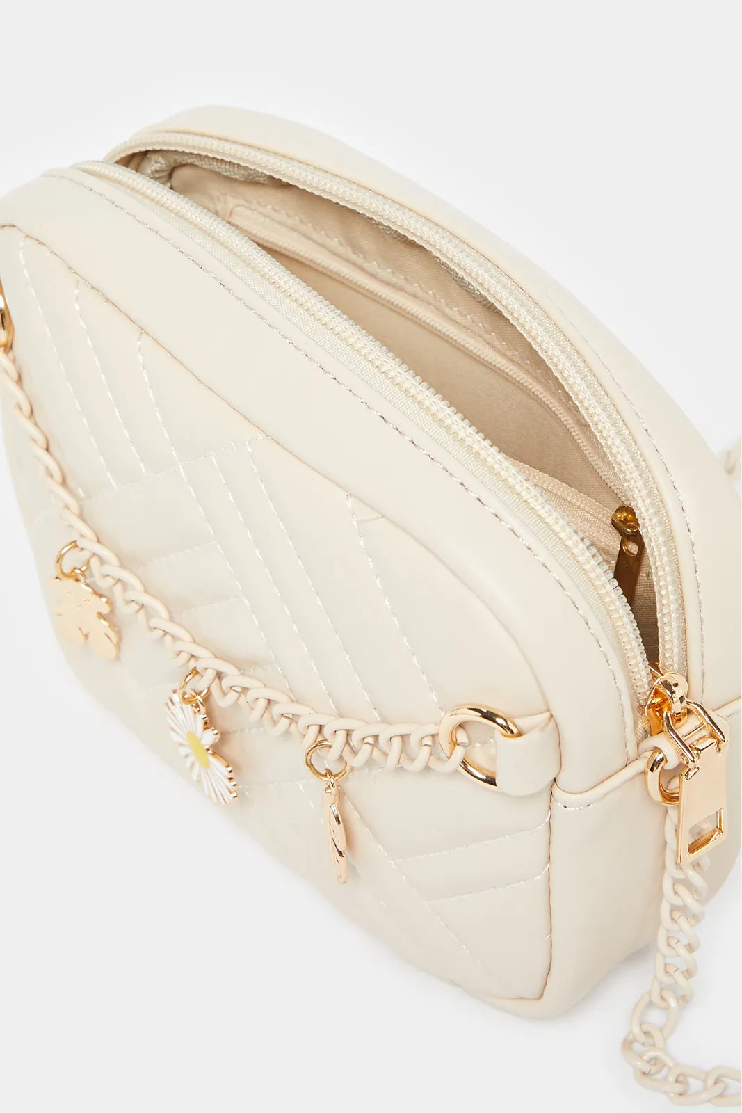 Girls Beige Embellished Crossbody Bag sold by Redtag product image thumbnail 4