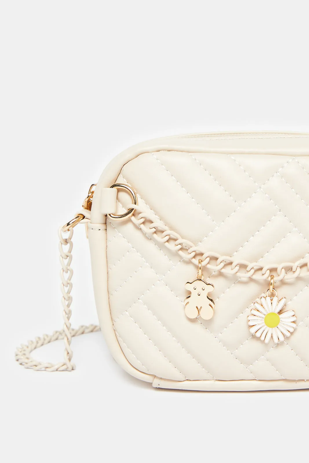 Girls Beige Embellished Crossbody Bag sold by Redtag product image thumbnail 3