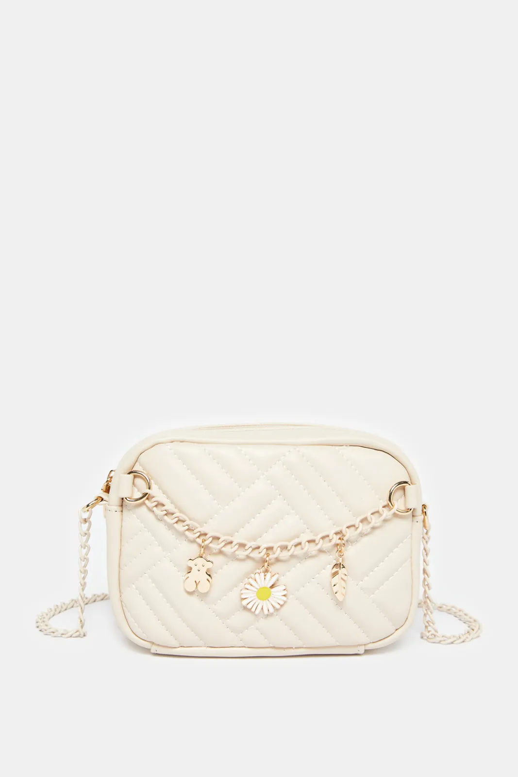 Girls Beige Embellished Crossbody Bag sold by Redtag