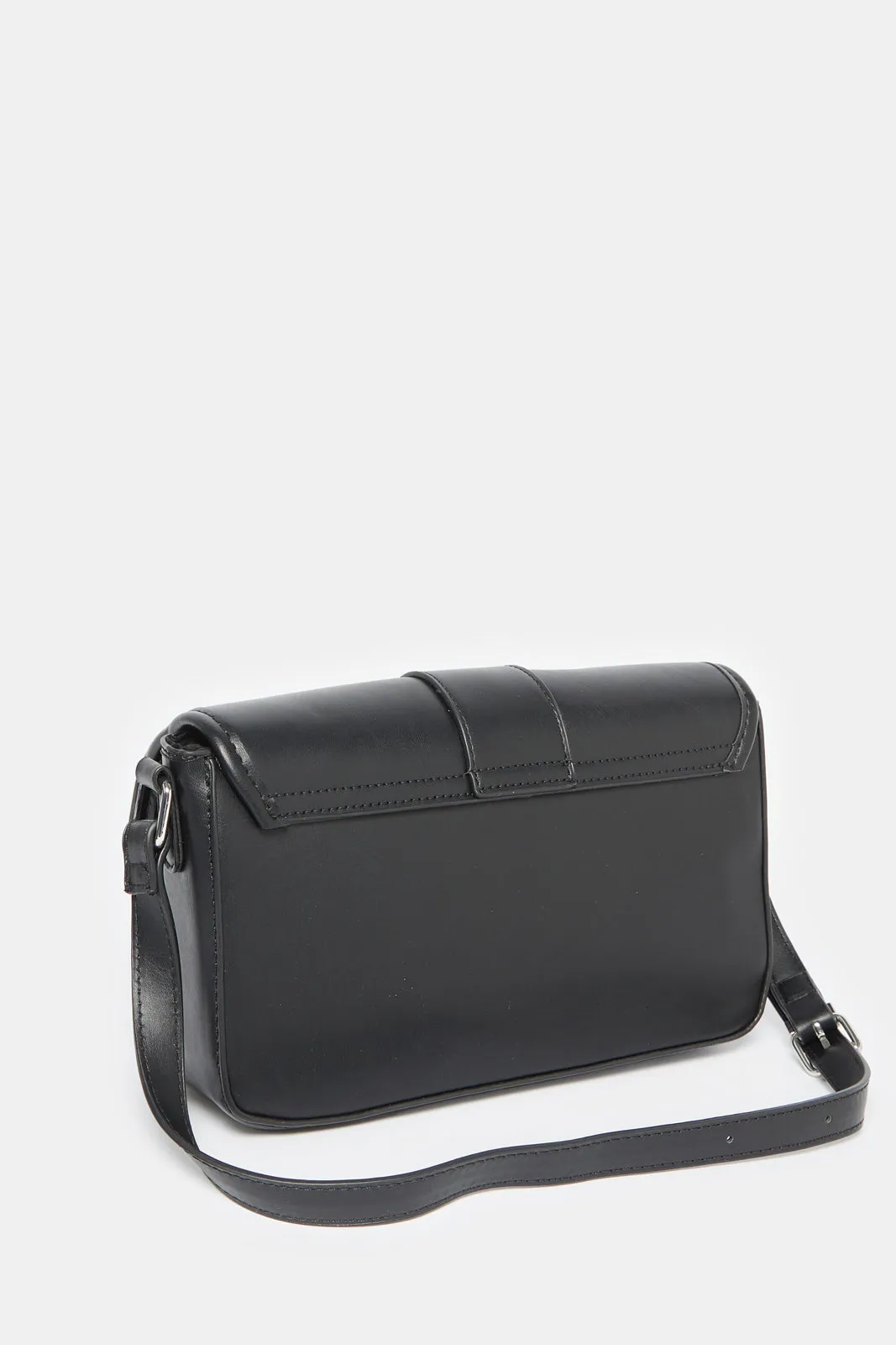 Women Black Flap Messenger Bag sold by Redtag product image thumbnail 2