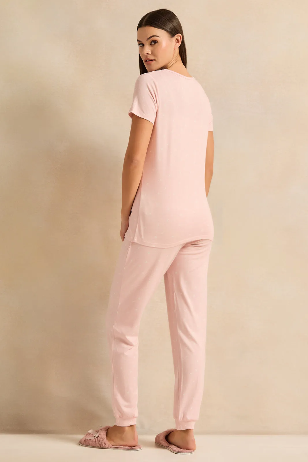 Women Pink Printed Pyjama Set (2 Piece) sold by Redtag product image thumbnail 4