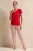 Women Red Printed Pyjama Set (2 Piece) sold by Redtag