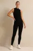 Women Black Ribbed Active Leggings sold by Redtag