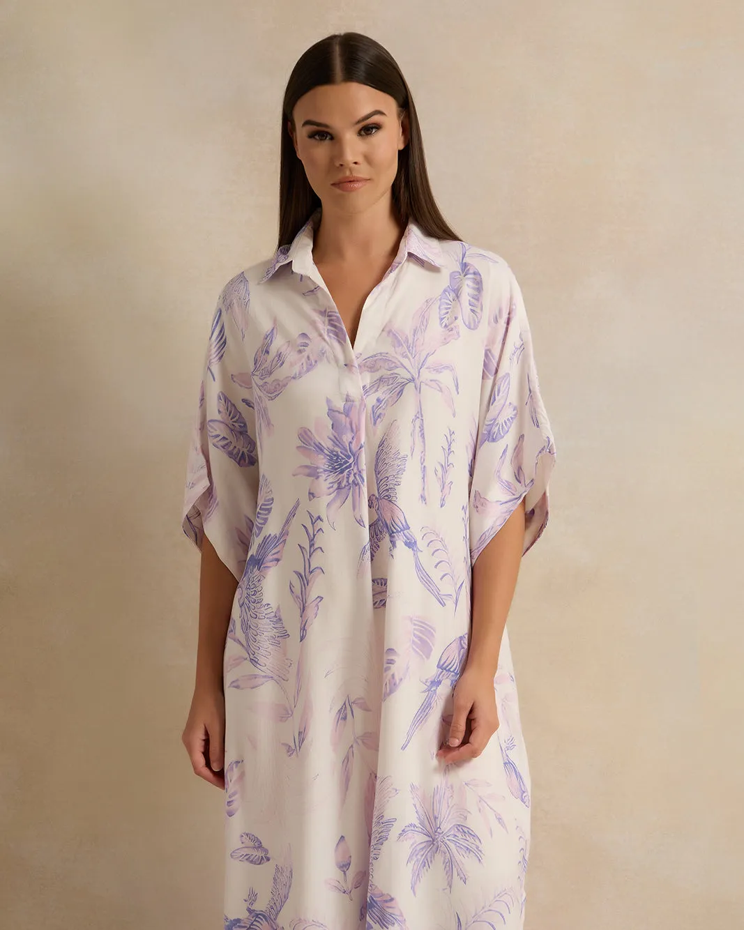 Women Pink Floral Print Collared Nightgown sold by Redtag product image thumbnail 2