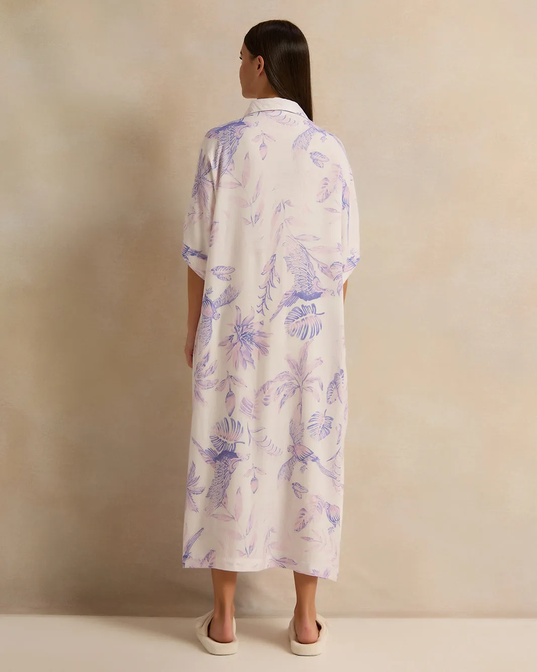 Women Pink Floral Print Collared Nightgown sold by Redtag product image thumbnail 3