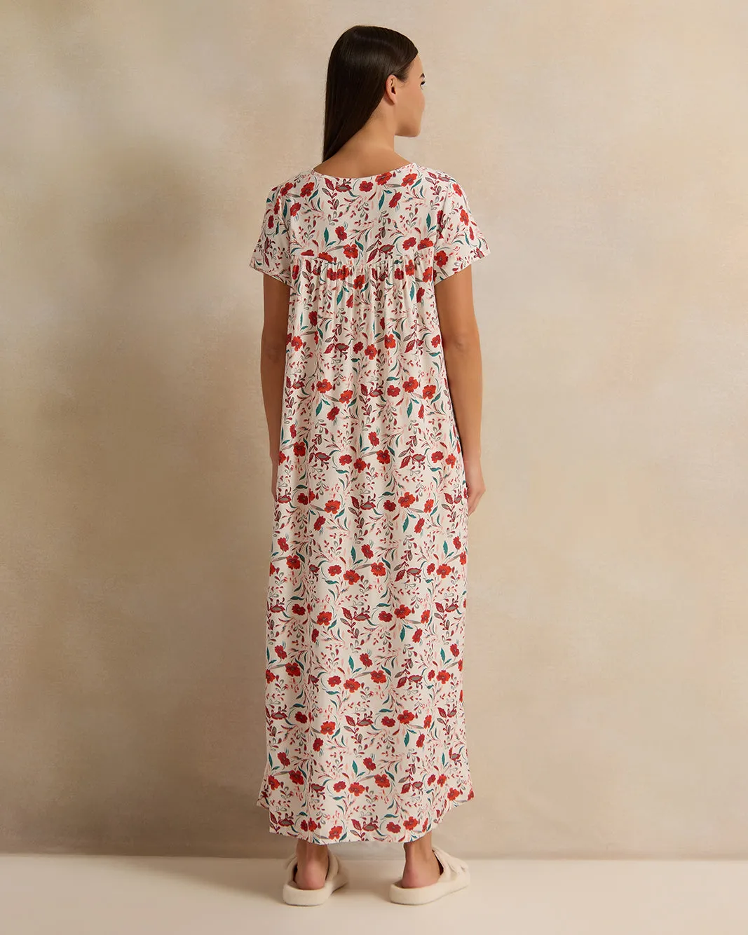 Women White Printed Lace Nightgown sold by Redtag product image thumbnail 3