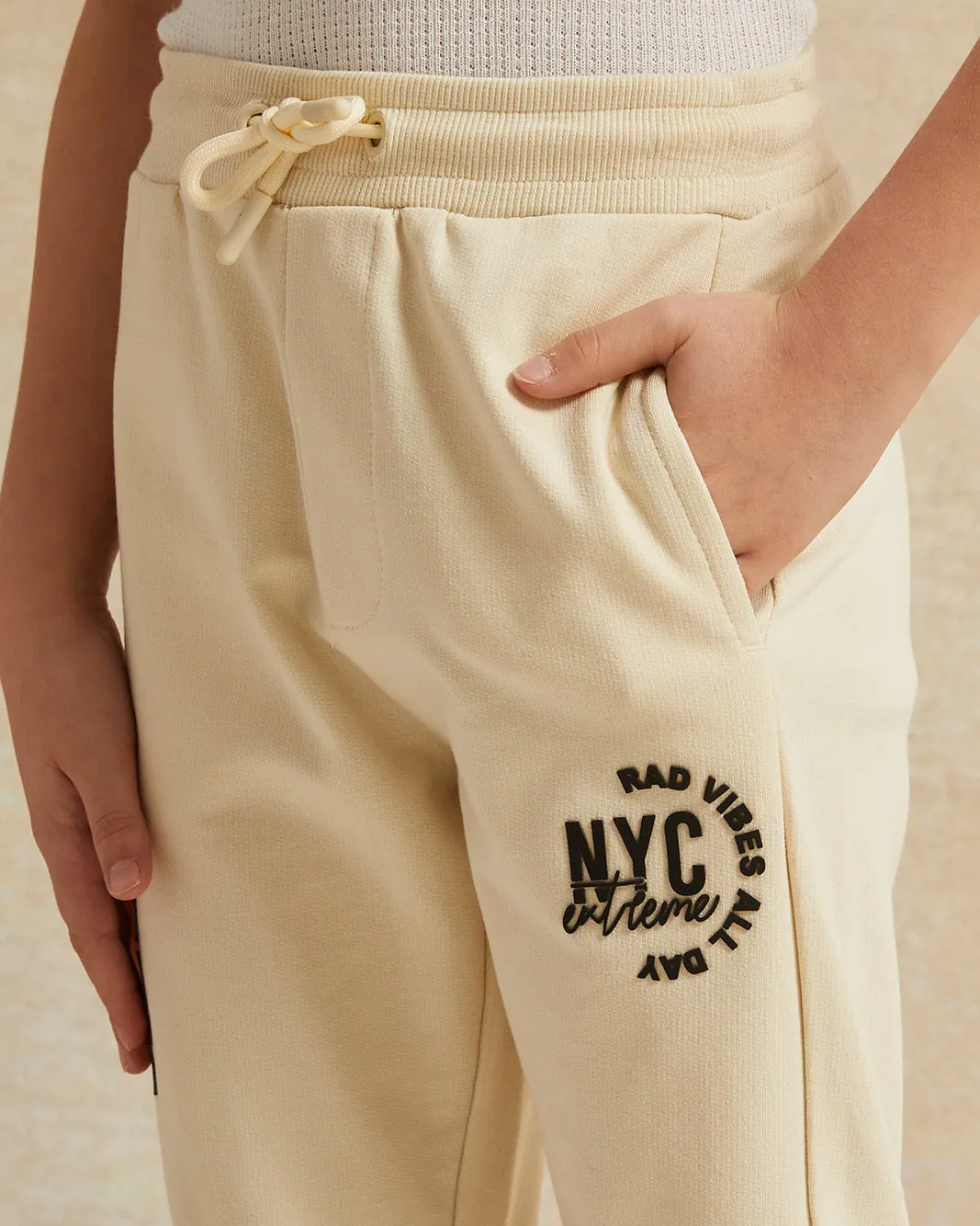 Boys Ivory Printed Joggers sold by Redtag product image thumbnail 4