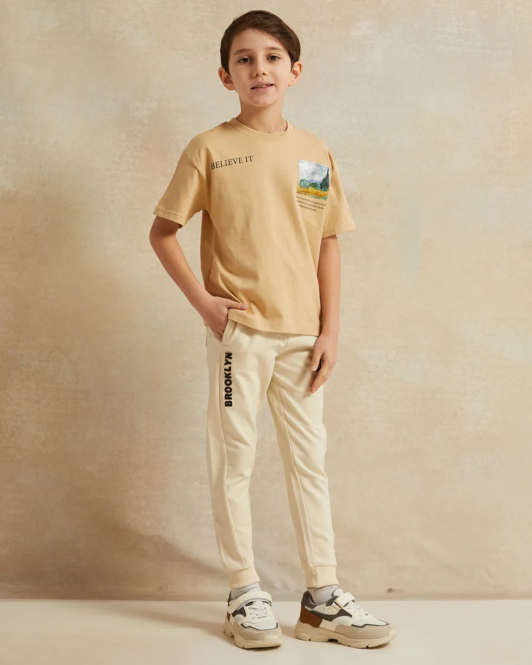 Boys Ivory Printed Joggers sold by Redtag product image thumbnail 2