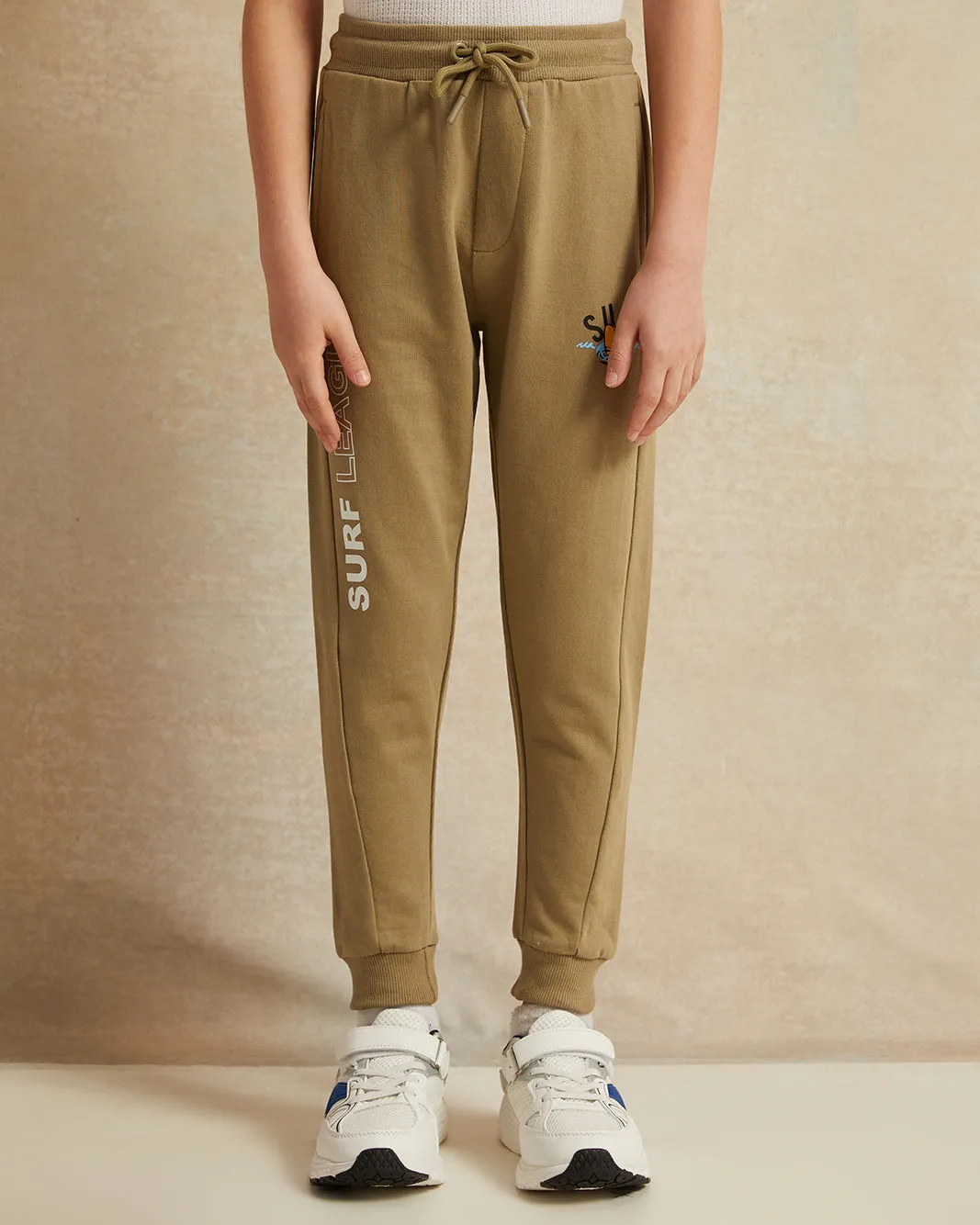 Boys Olive Printed Joggers sold by Redtag