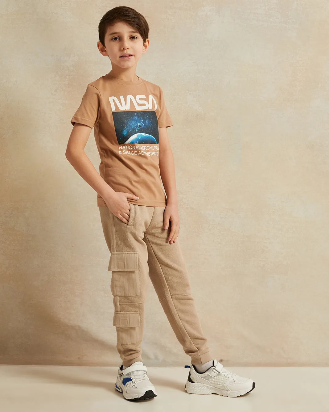 Boys Brown Nasa Graphic Short Sleeve T-Shirt sold by Redtag product image thumbnail 2