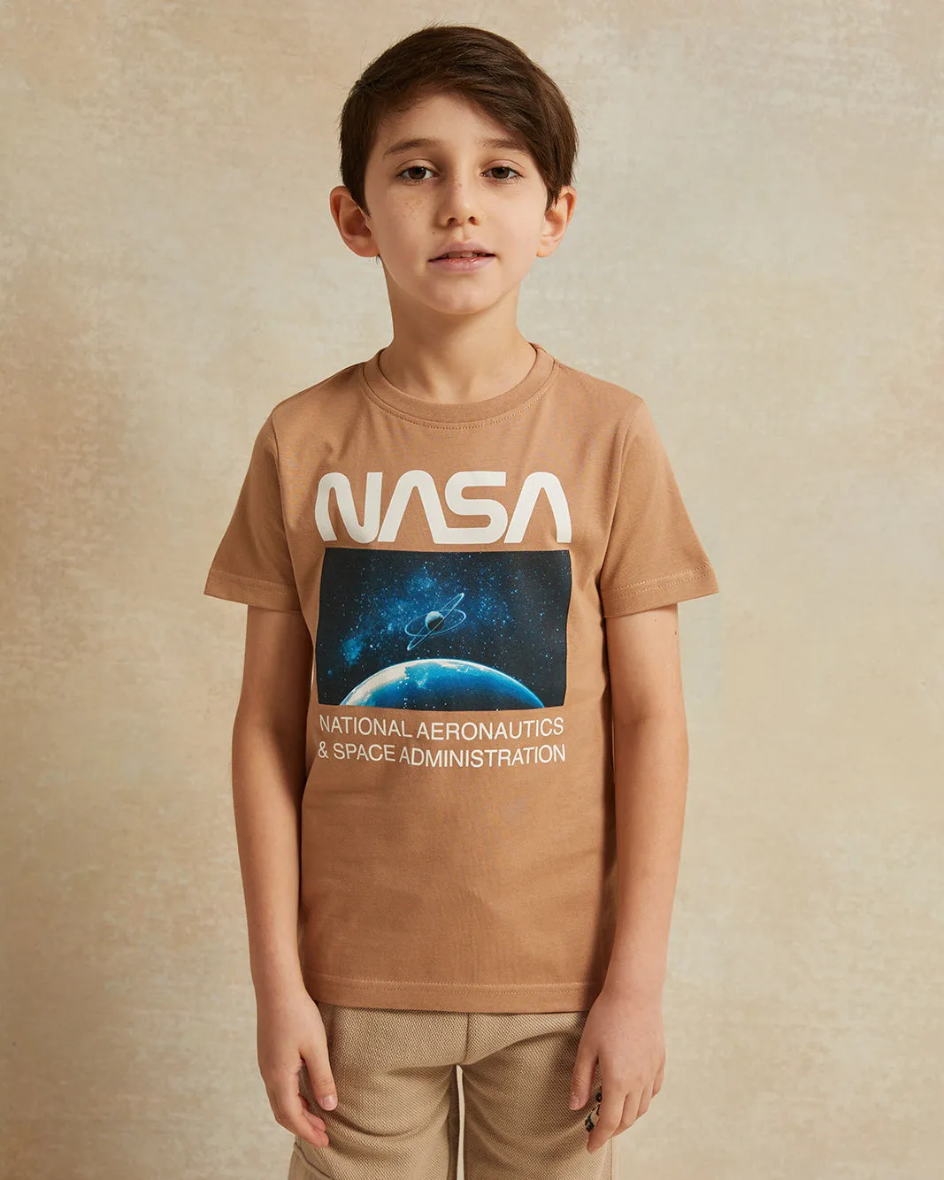 Boys Brown Nasa Graphic Short Sleeve T-Shirt sold by Redtag