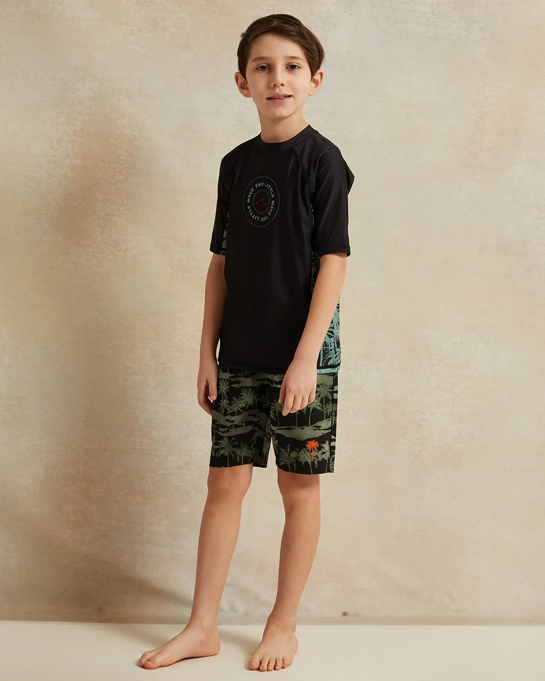 Boys Green Palm Print Swim Shorts sold by Redtag product image thumbnail 2