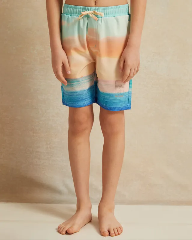 Boys Orange Sea View Print Swim Short sold by Redtag