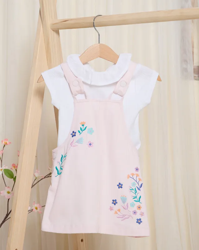 Infant Girls Pink Dress With Knit T-Shirt sold by Redtag