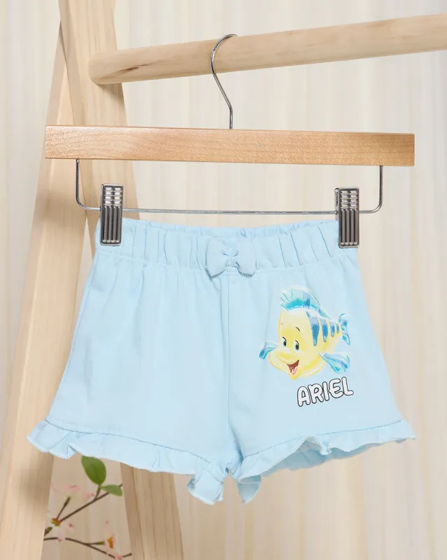 Infant Girls Blue Ariel Print Shorts sold by Redtag